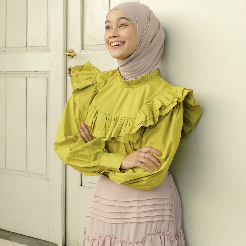 BEFAST - ZRX OOTD Blouse NIGURA / ROSIE BLOUSE / Blouse Polos Crincle Wanita / Pakaian Wanita Remaja ABG / Blouse Lengan Panjang / Outift Wanita Hijab / Blouse Casual / Fashion Wanita Modis / Blouse Model terbaru