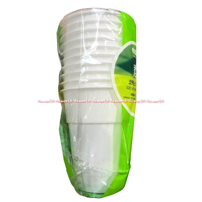 Komax Disposable Cup 10pcs Gelas Plastik BPA Free Made in Korea Gelas Cangkir Sekali Pakai Putih Komex Komek