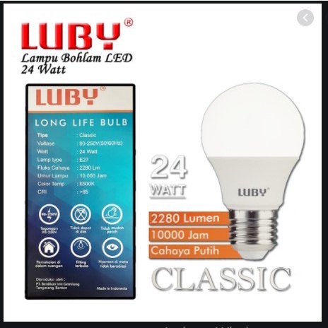 Lampu LED 24 Watt Luby Classic 24W Cahaya Putih Lampu Bohlam 24 Watt