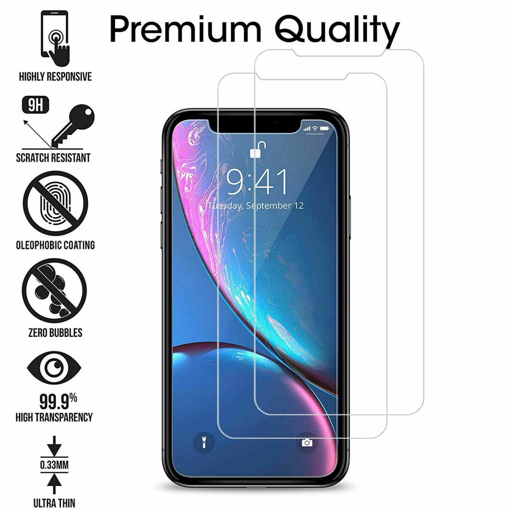 Case Pelindung Layar Tempered Glass Bening Slim Untuk Compatible For iPhone 12 / Pro / Max / 12 Mini