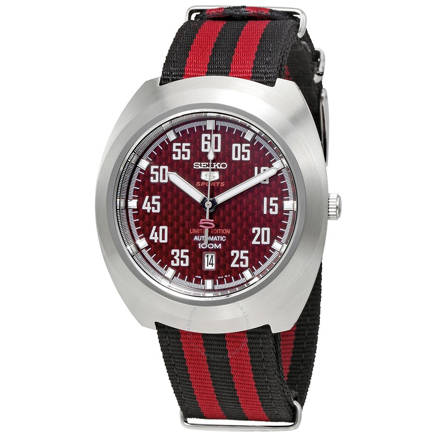 Seiko 5 Sports SRPA87K1 Retro Red Dial - Jam Tangan Pria SRPA87