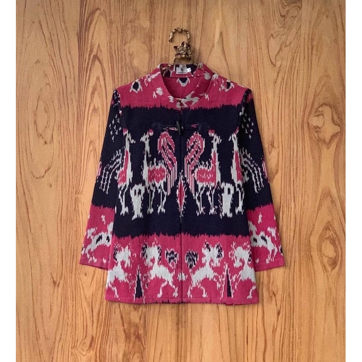 PAKAIAN WANITA BAJU TENUN BLOUSE TENUN SUMBAWA BLUS BATIK
