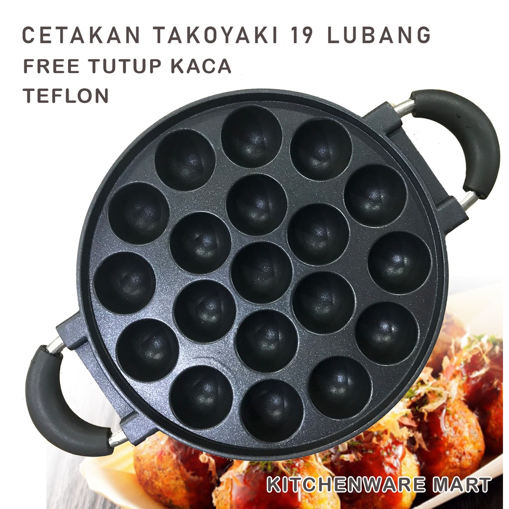 Cetakan kue takoyaki 19 lubang - Pentol Korea - Cetakan Telur Teflon