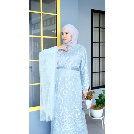 ASKA.ID - LIORA SELENDANG TILLE BROKAT DRESS BAJU GAMIS PESTA KONDANGAN TULLE BRUKAT GAUN