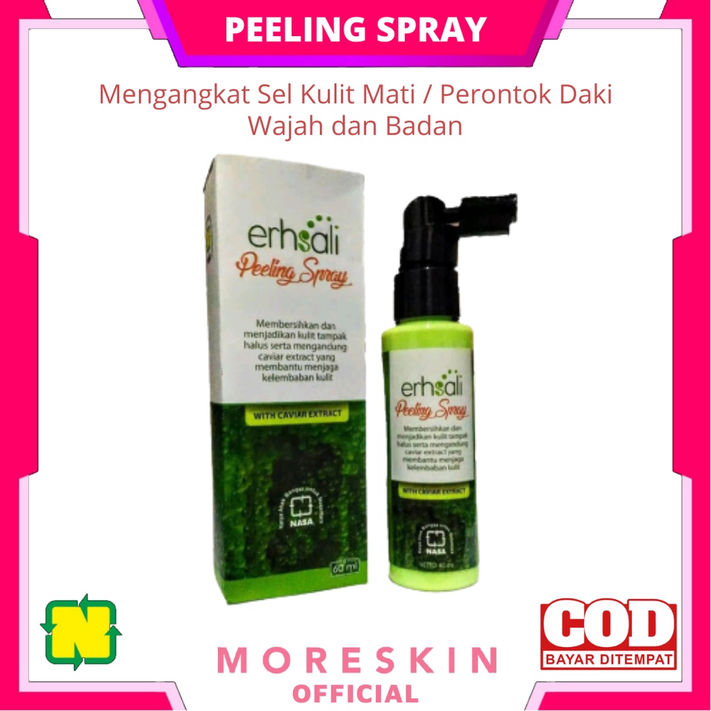 Erhsali Peeling Spray Wajah / Badan Nasa 60 ml - Scrub Perontok Daki dan Kulit Mati Ampuh BPOM