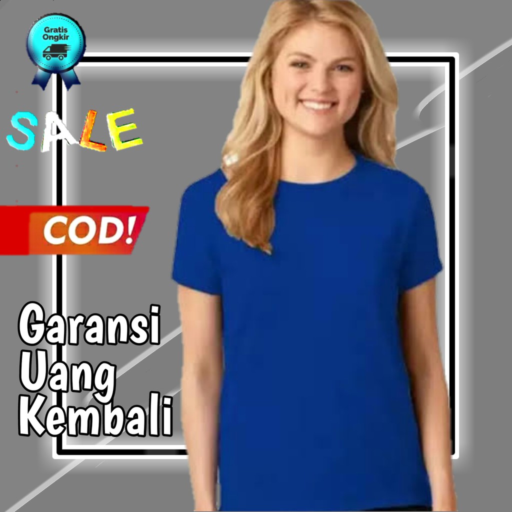 kaos polos wanita baju polos wanita baju polos wanita pendek baju polos warna biru atasan polo ke246