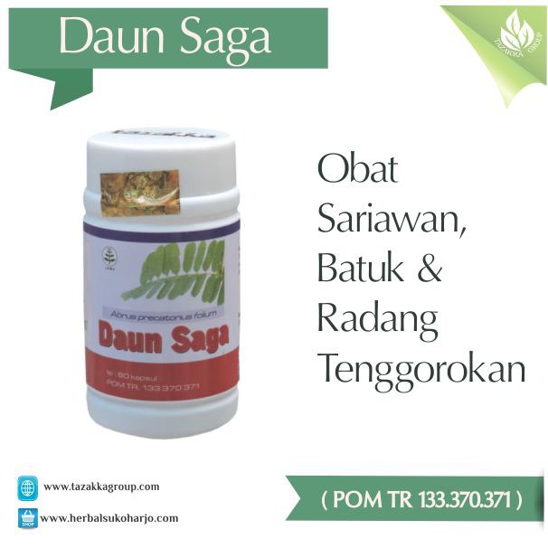 Obat Sariawan Batuk Radang Tenggorokan Alami Herbal Daun Saga Tazakka Murah Aman Halal Terbaru Shopee Indonesia