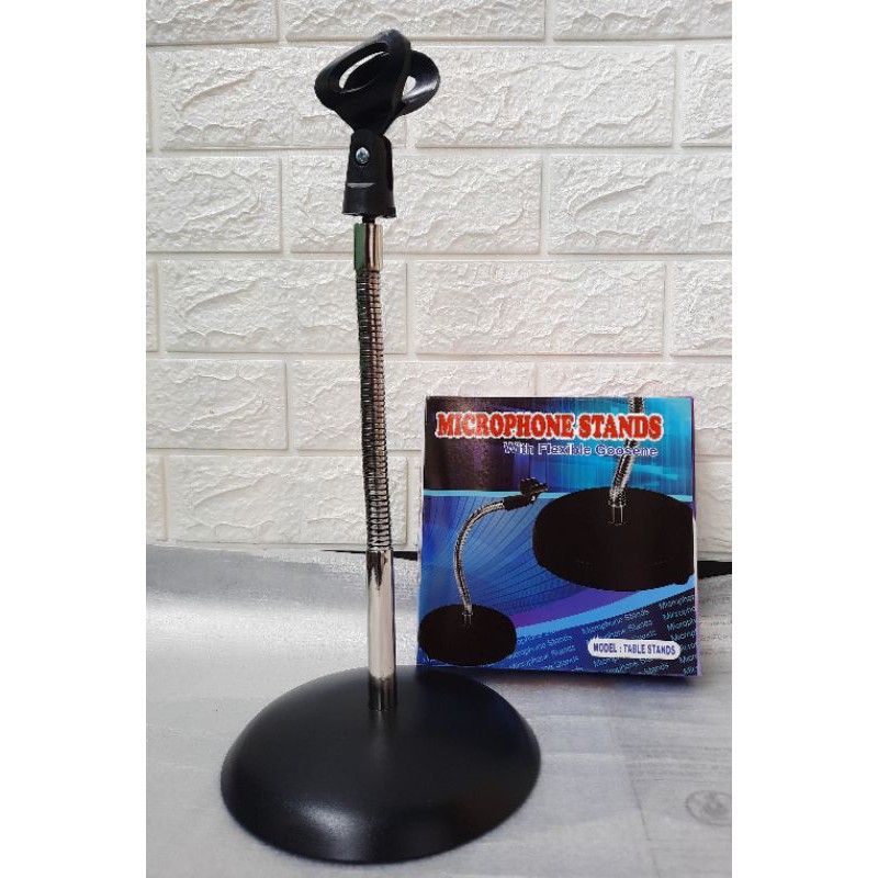 Stand Mic Meja 28cm Full Besi +Holder