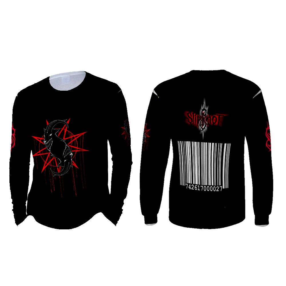 Kaos Baju Tangan Panjang Pria Wanita Slipknot Band Keren