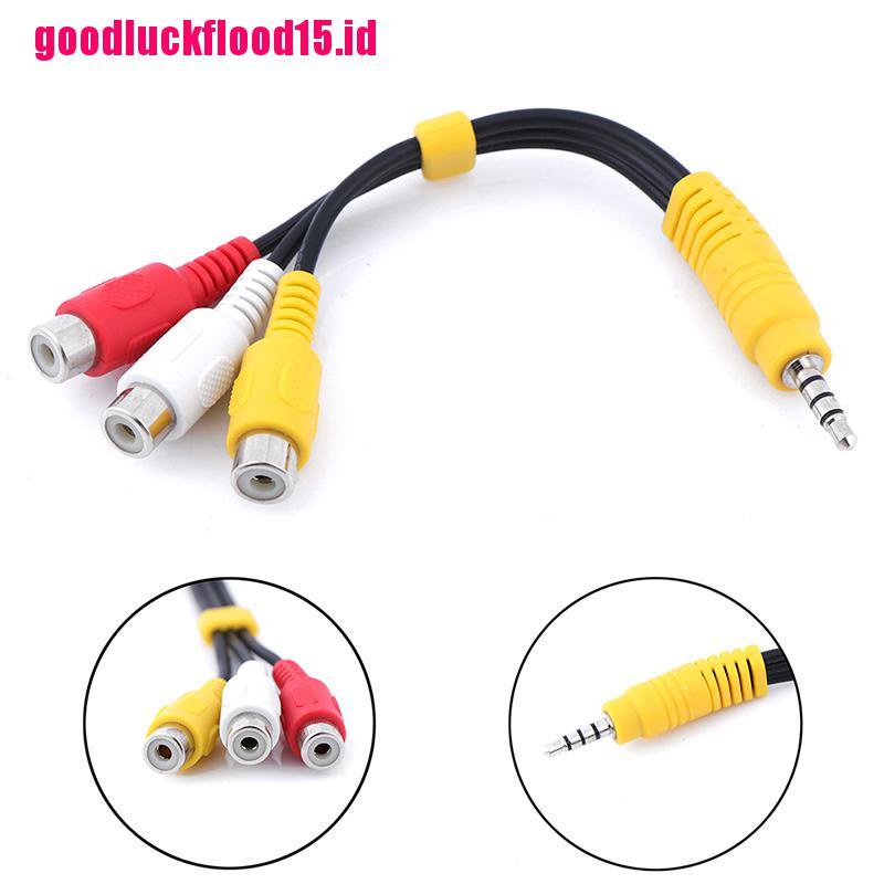 (LUCKID) 1pc adapter audio video AV mini aux 3.5mm male Ke 3 RCA female