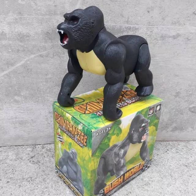 Mainan Gorilla Bisa Jalan Bersuara Baterai Hewan Kingkong Anak