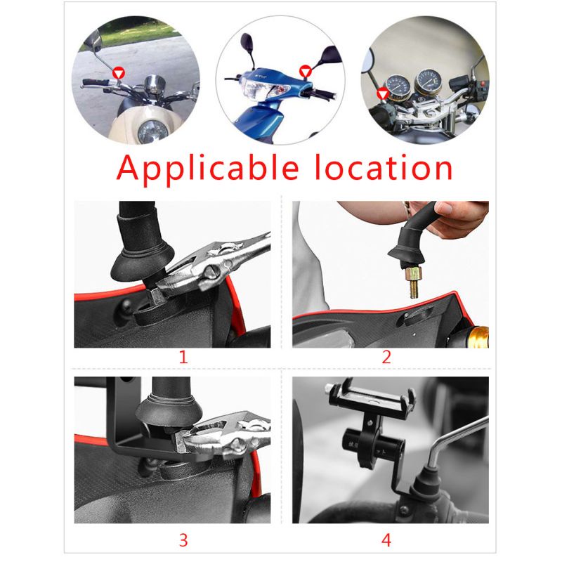 Cre Bracket Klem Extender Mount Kaca Spion Motor Holder Handphone Multifungsi