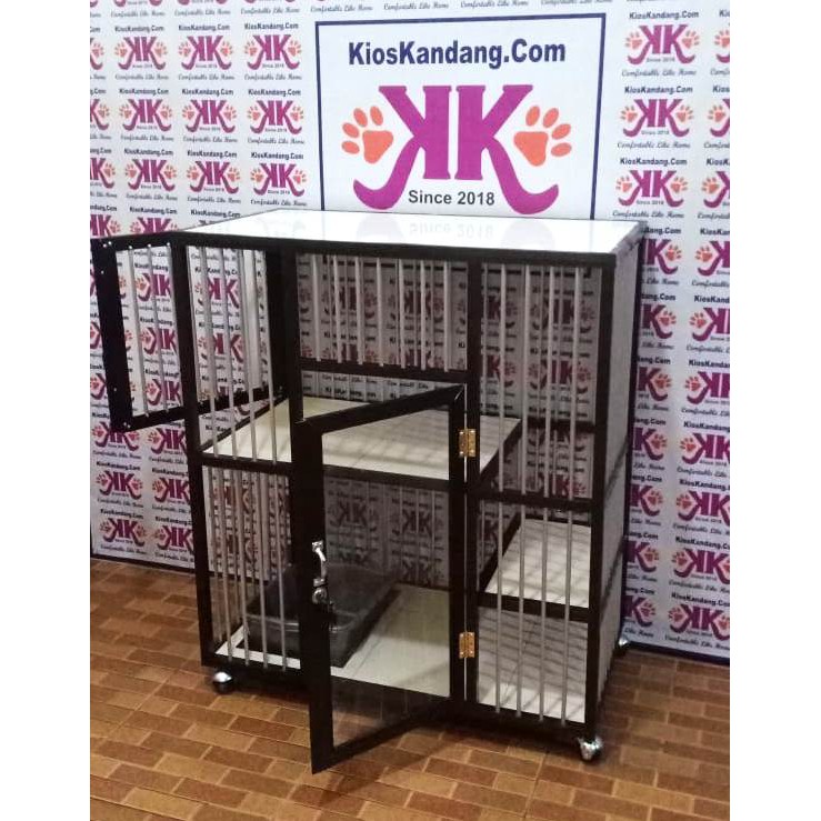 Kandang Kucing Alumunium Tipe KKC-02M (Uk. 80x45x90cm) 2 Lantai Minimalis-1