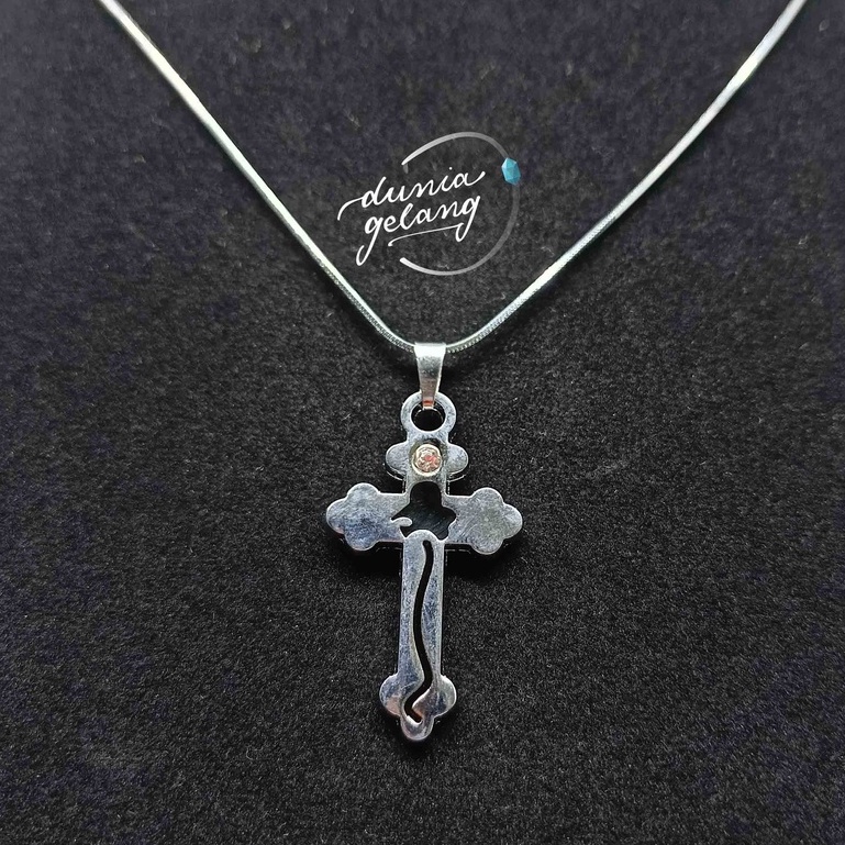 KALUNG SALIB TITANIUM / KALUNG SILVER / KALUNG PRIA WANITA ANAK / DUNIA_GELANG