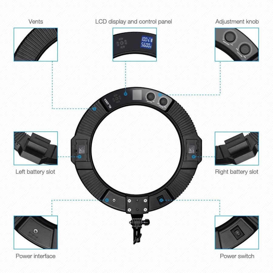 RING LIGHT POWEREXTRA PAKET 3 ( BAG + 2 BATTERY + 1 CHARGER )