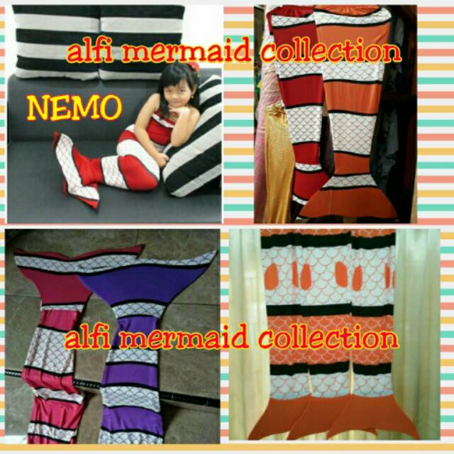 Jual Kostum mermaid cantik model NEMO / kostum putri duyung model NEMO