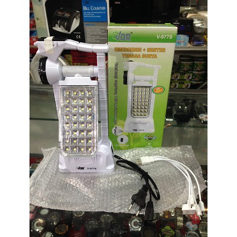 Lampu Emergency Solar VDR V-977S bisa jadi powerbank