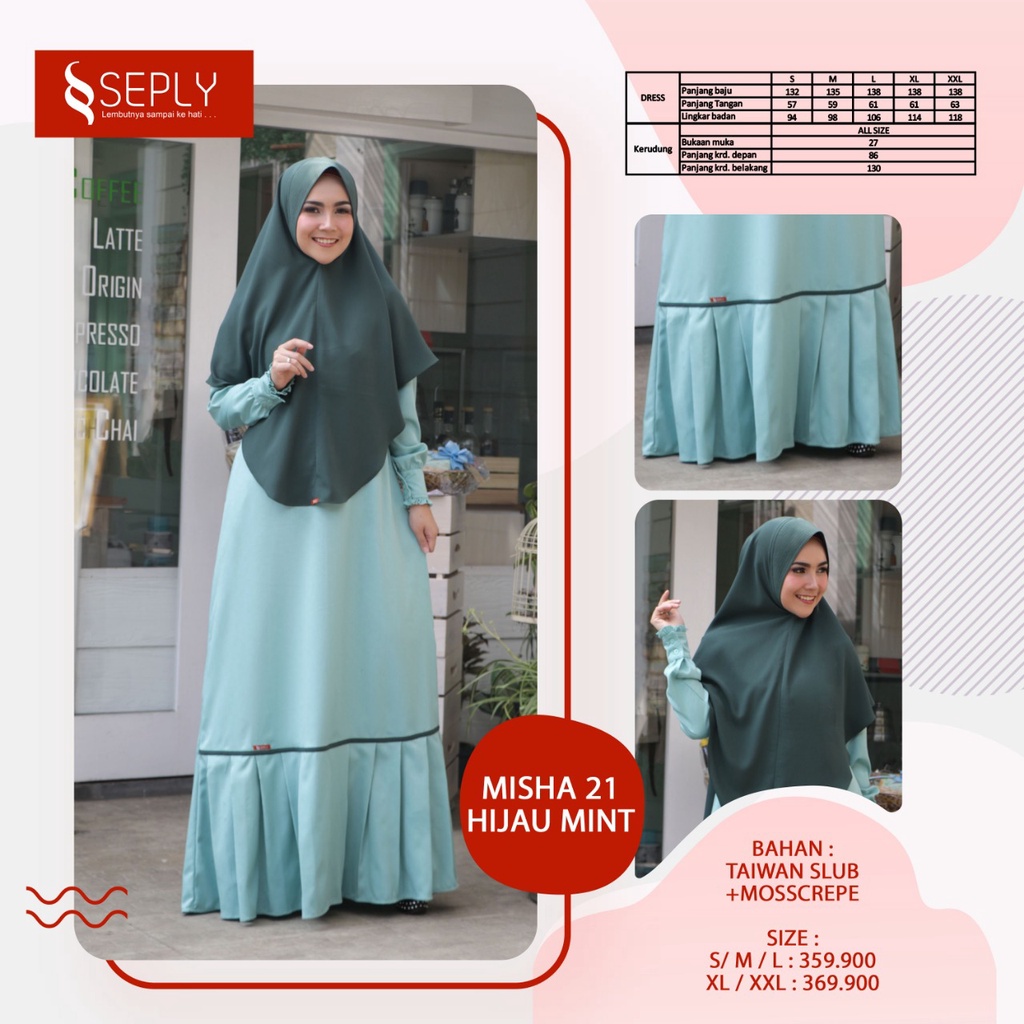 GAMIS TERBARU 2021 SEPLY MISHA 21 HIJAU MINT