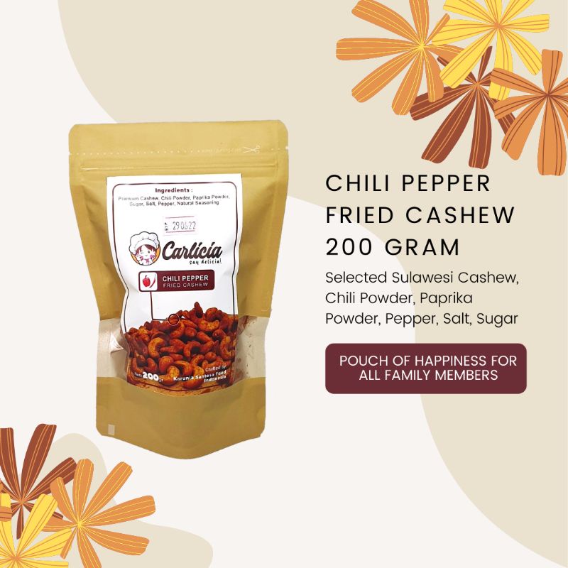 

Kacang Mete Chili Pepper Carlicia 200 gram Snack Cemilan Mede Goreng