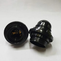 Fitting Lampu Gantung Hitam Putih / Fitting Jerman / Fitting Lampu Hias E27 (Double Ring) BLACK