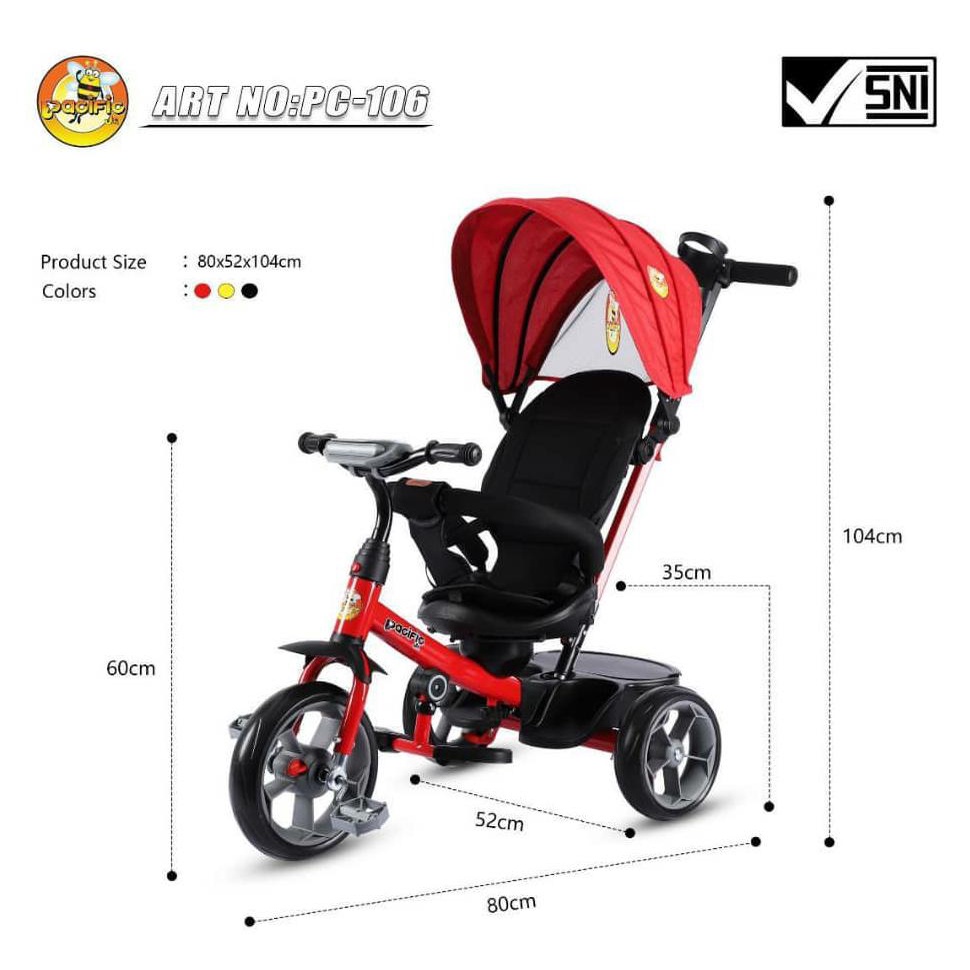 Tricycle Pacific JR PC-106 - Sepeda Roda Tiga