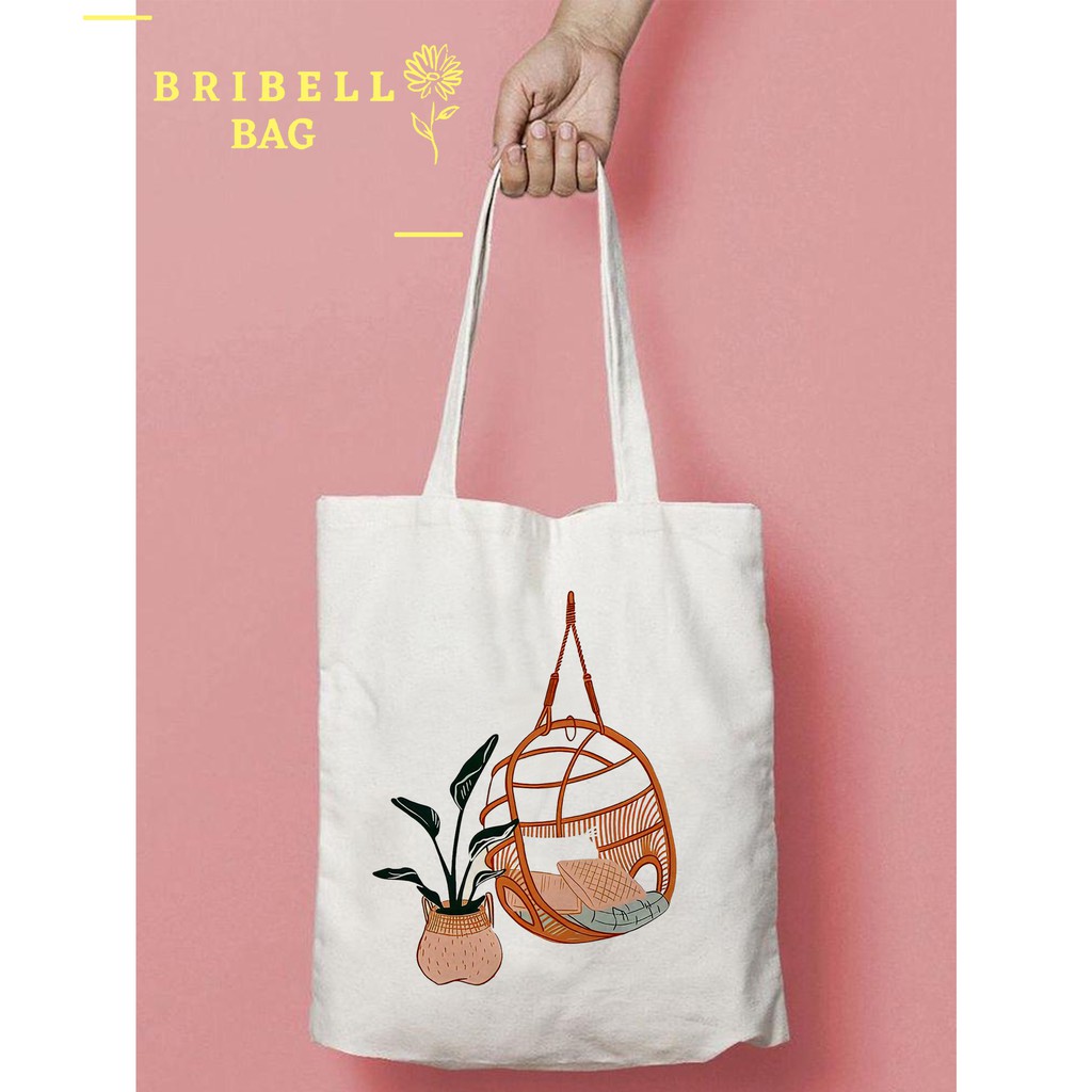 Tote Bag Kanvas Bergambar - Swing Illustration