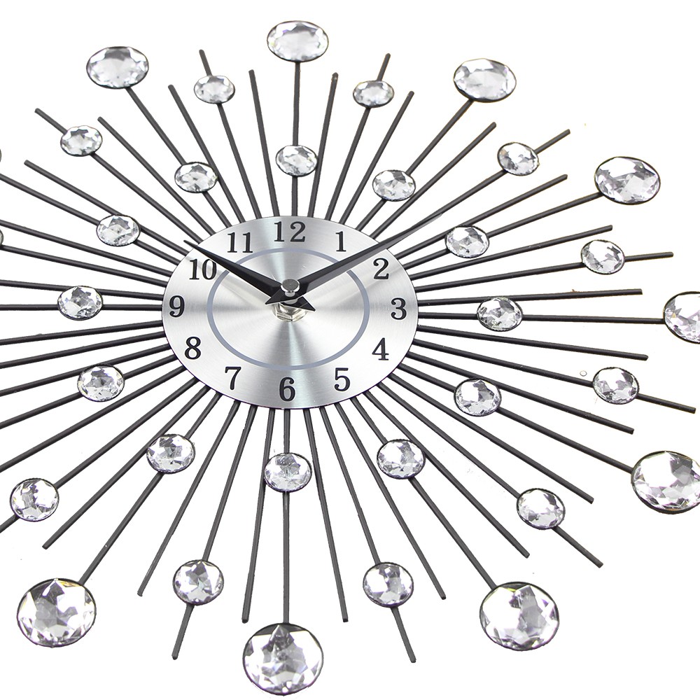 Jam Dinding 3D Quartz Creative Design Model Luxury Diamond - T6807 - Silver