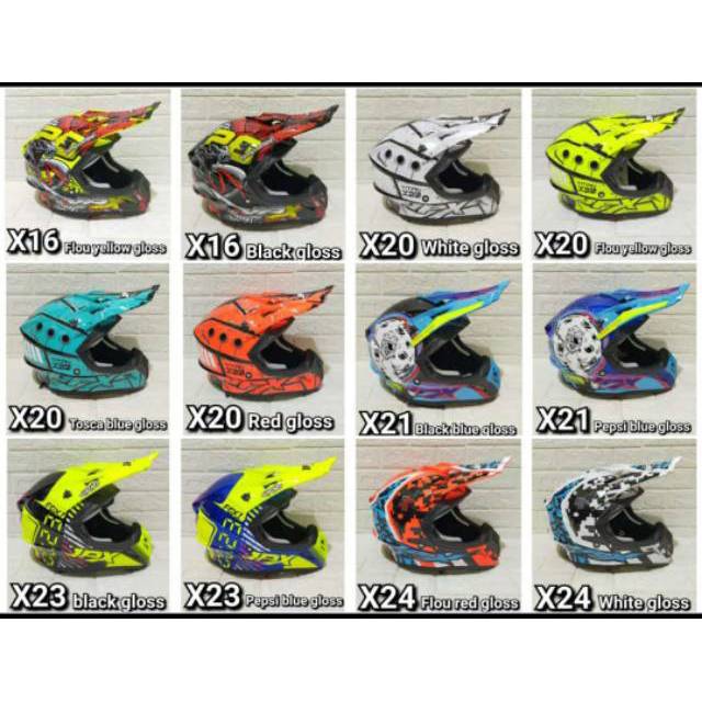 Helm motor cross  trail JPX Motif keren