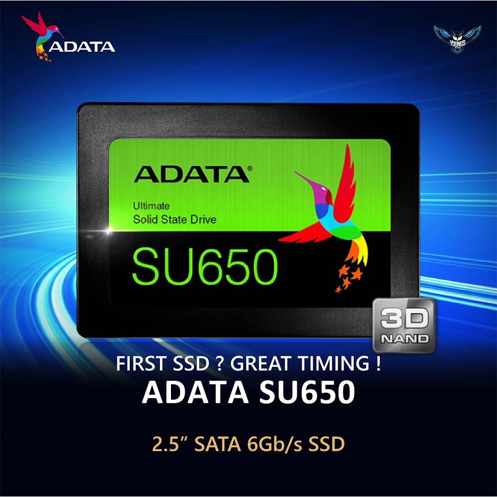 SSD ADATA SU650 960GB 2.5&quot; SATA III ORIGINAL GARANSI 3 TAHUN