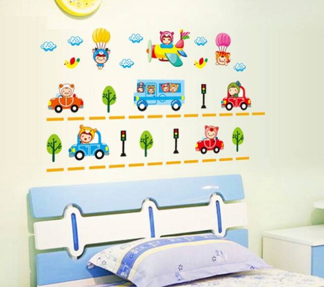 RELIZA WALLSTICKER CAR TRANSPORTASI MOBIL ANAK KIDS JM8288 WALL STICKER / STIKER DINDING SAKLAR