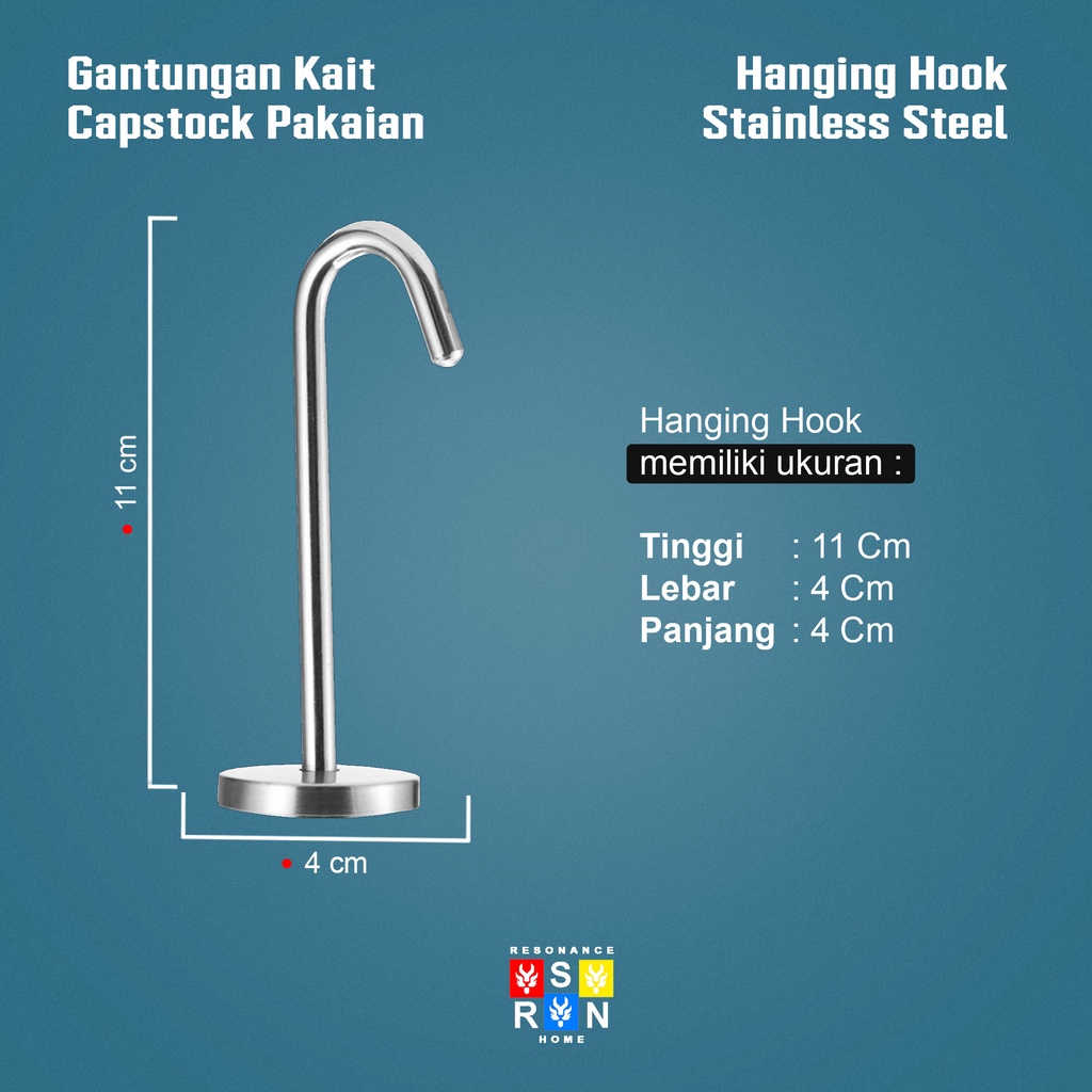 Gantungan Pakaian Kait Stainless / Stainless Hanging Hook Resonance Home