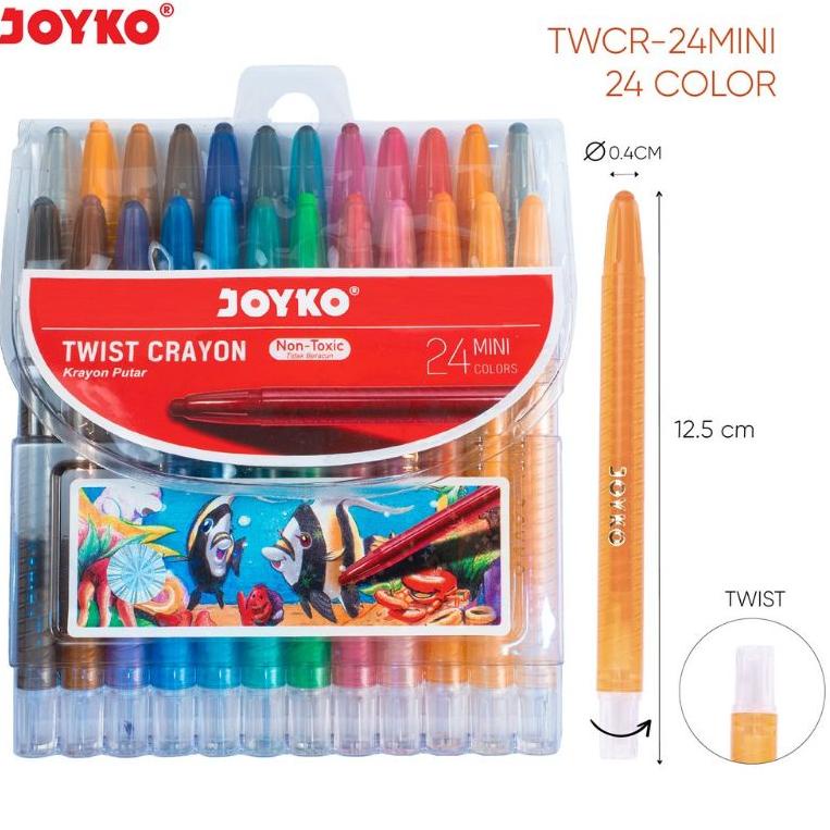 

<ZiR ☼> (Joyko Mini 12 warna) Krayon Putar Mini Twist Crayon Joyko TWCR ||Murah Banget