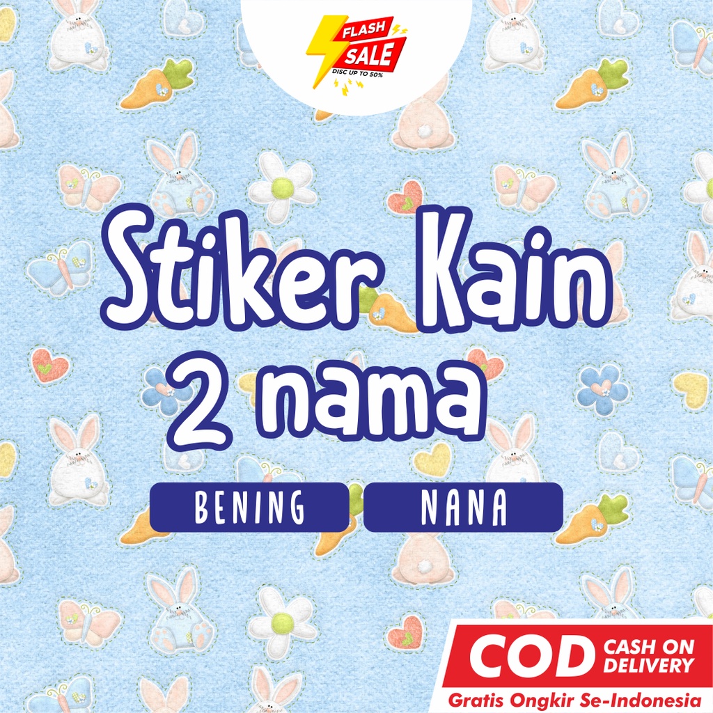 

Stiker Label Kain Baju Setrika Nama Sablon sticker aesthetic masing 25pcs bisa 2 nama FLASHSALE