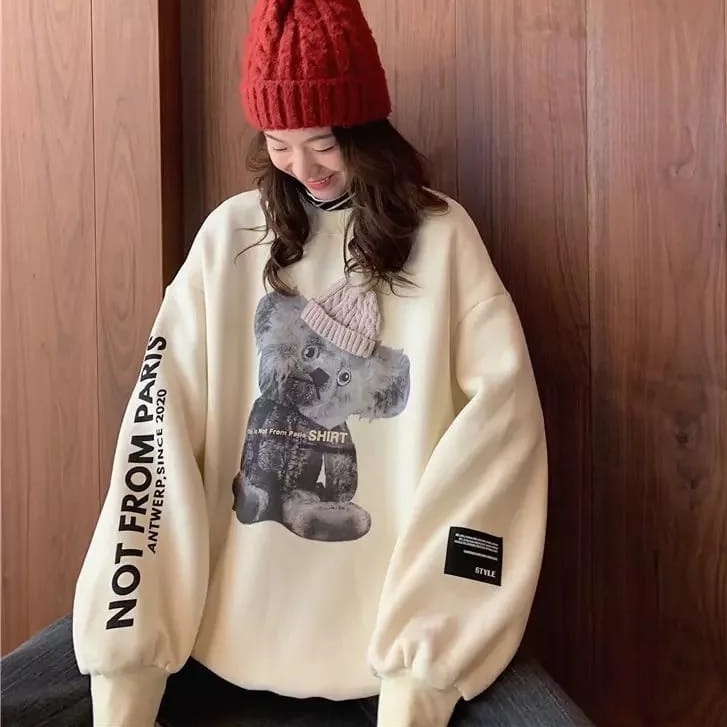 BEFAST - ZSO OOTD Sweater NAYA / NOT FROM PARIS SHIRT SWEATER / Sweater Kekinian Remaja ABG / Oversize Sweater Casual / Sweater Jumbo / Pakaian Wanita Ala Korean style / Sweater Motif / Keluaran Terbaru 2022 / Trendy