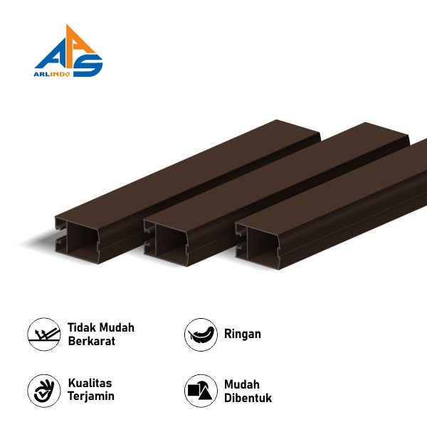 Alexindo Swing Door Tiang Moher Warna Coklat 1.3mm x 6M - Arlindo