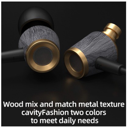 CCA CST Metal Wooden Earphone with MIC