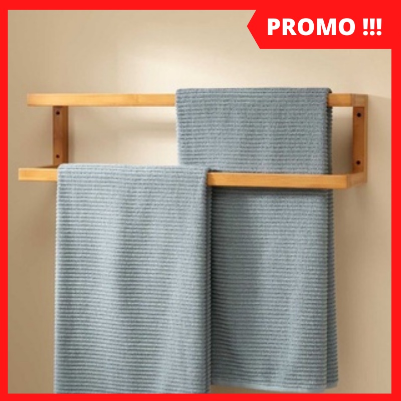 Rak Handuk Kayu Dinding Simple Minimalis