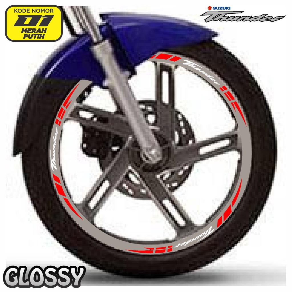Sticker list velg suzuki thunder 125 variasi 1 set semua ready packing aman