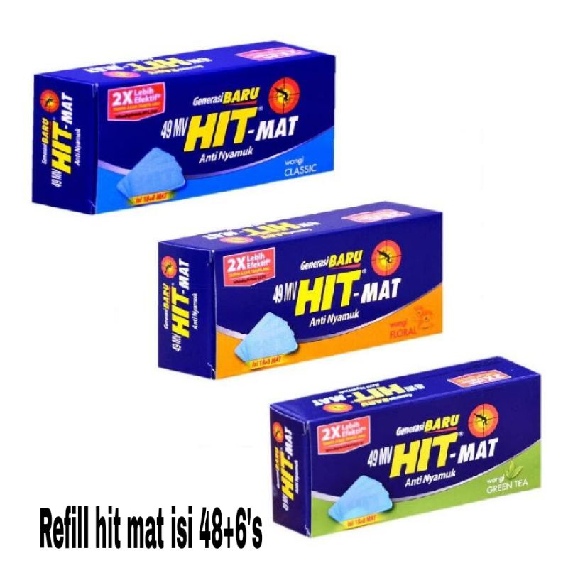 HIT Mat Alat anti nyamuk elektrik + HIT Mat Refill isi 48+6's