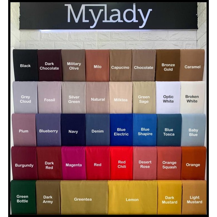 Mylady Hijab Square Bahan Voal Plain / Polos