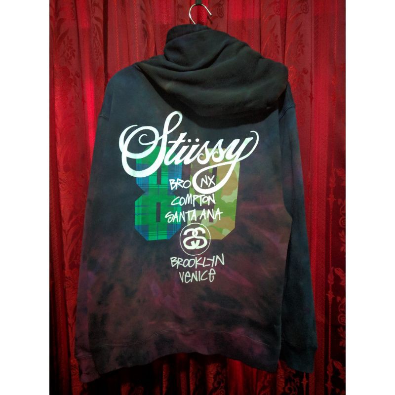 Stussy World Tour Hoodie Jaket zip tie dye jual Stussy preloved Crewneck