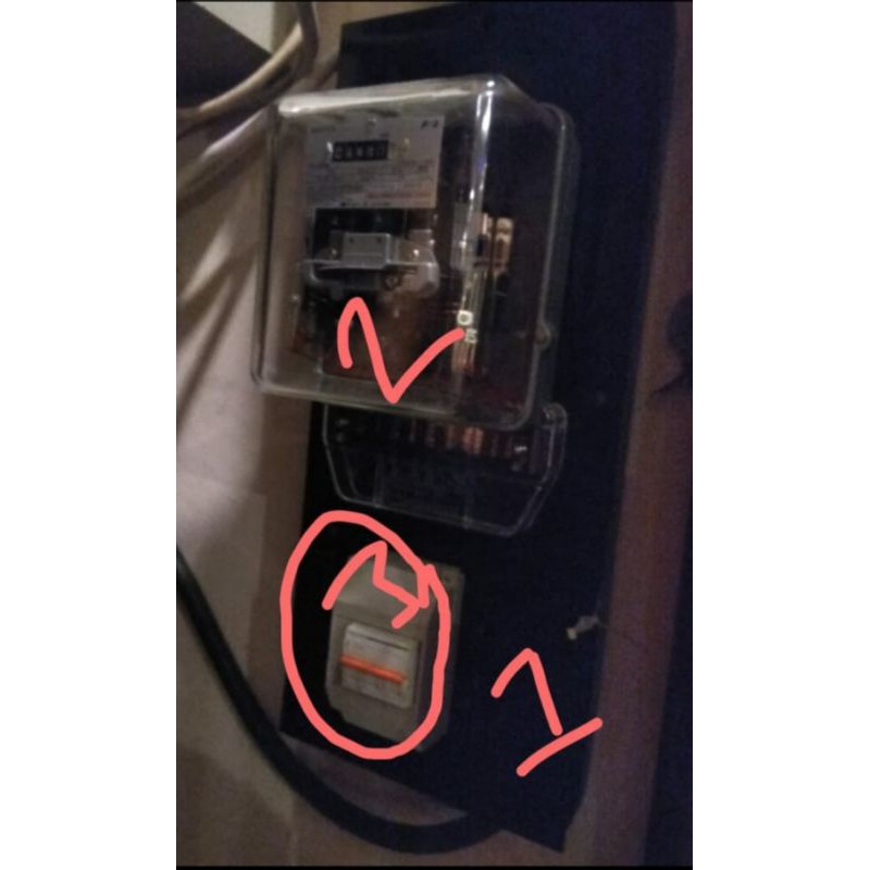 Kwh meter 3 phase fuji + box oka + mcb 3 phase 25a