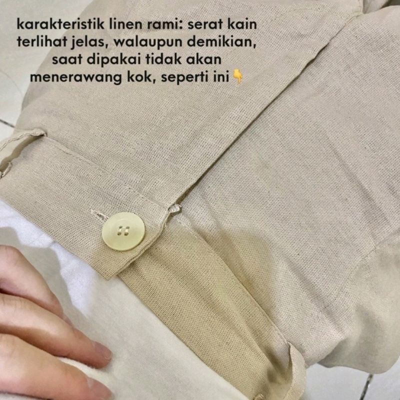 Celana Kulot Linen Rami Premium Kancing Fit to XL SEOUL highwaist celana kulot linen premium