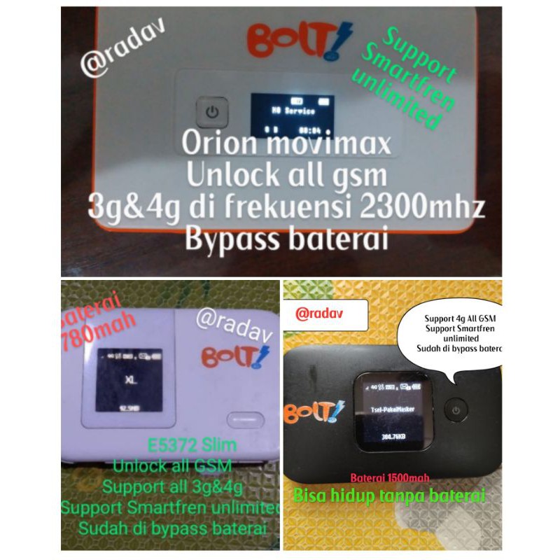 Modem Bolt orion movimax,Huawei e5578,slim2 e5577, slim1 e5372, Huawei e5776,Bolt Vela