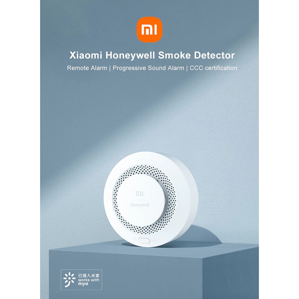 Alat Pendeteksi Asap Xiaomi Honeywell Smart Fire Alarm Smoke Detector Alat Deteksi Asap - JTYJ-GD-031MI/BB - White