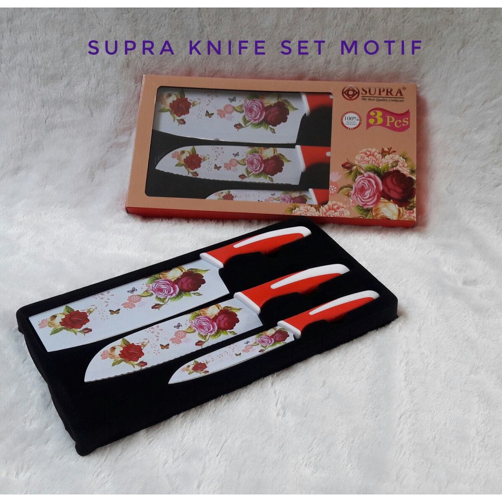 Knife Set - Pisau Set Motif Bunga 3 pcs