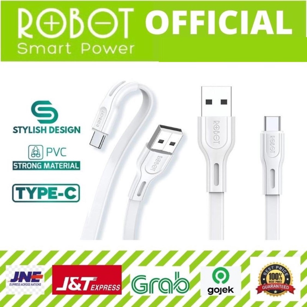 Kabel Data ROBOT RDC100S 2.4A 1 Meter (Type C) ORIGINAL - Garansi Resmi 1 Tahun