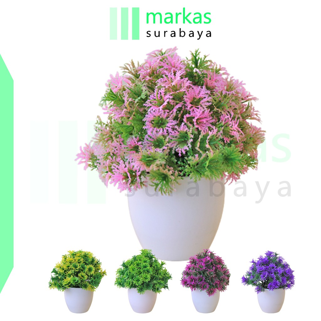 MARKAS PT31 Pot Tanaman Hias Bunga Hias Plastik Ornamen Pot Bongsai Artificial Flower Decoration