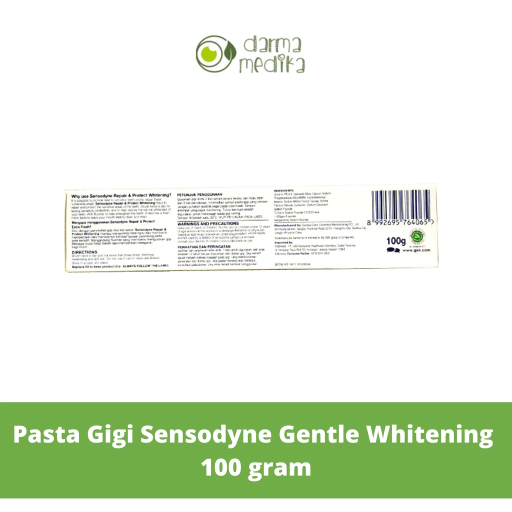 Sensodyne Repair and Protect Whitening 100 gram 100g