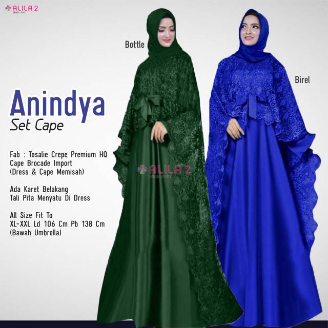 Anindya Set Cape, Gamis, Dress